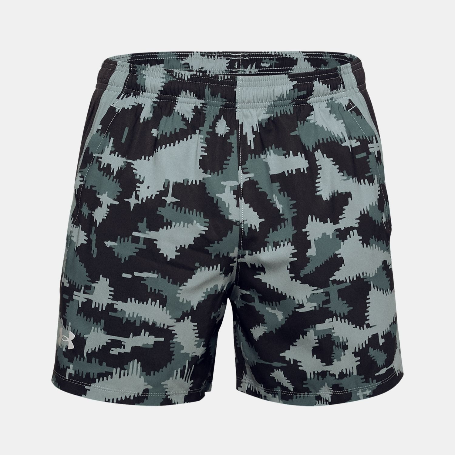 Šortky UNDER ARMOUR Launch SW 5 Camo Black / Blue - Kraťasy & Šortky - 4