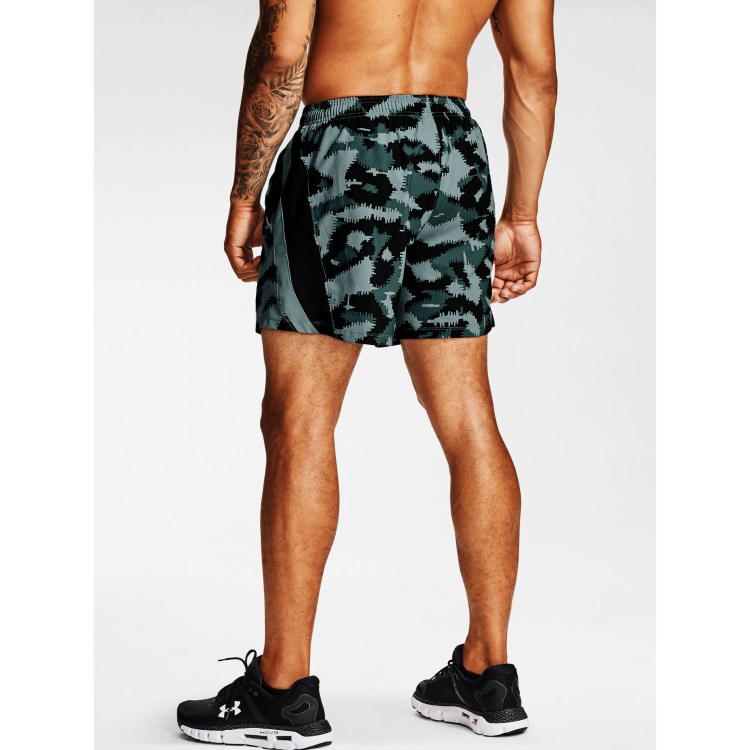 Šortky UNDER ARMOUR Launch SW 5 Camo Black / Blue - Kraťasy & Šortky - 2