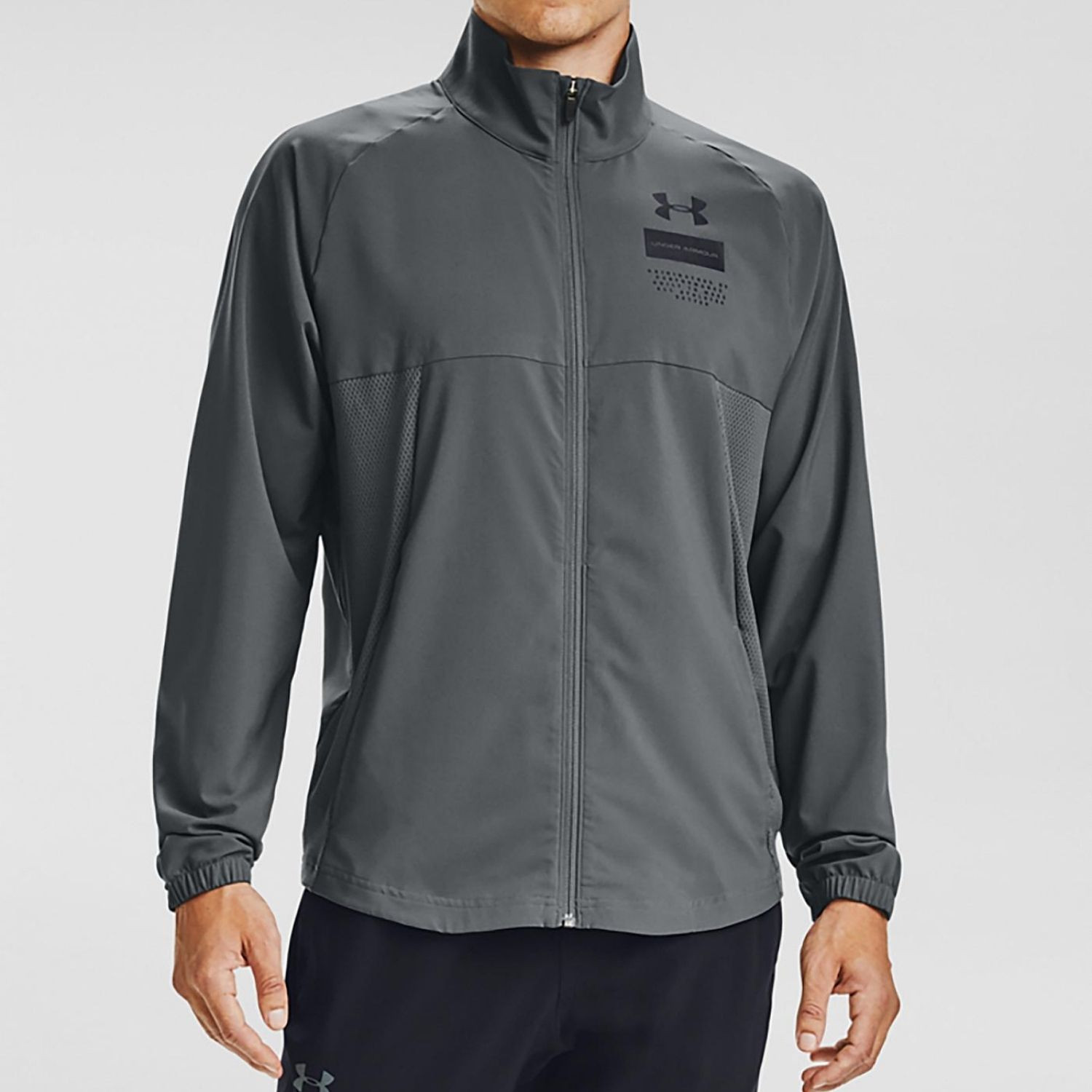 Mikina UNDER ARMOUR Summer Woven FZ Grey - Mikiny bez kapucne - 1