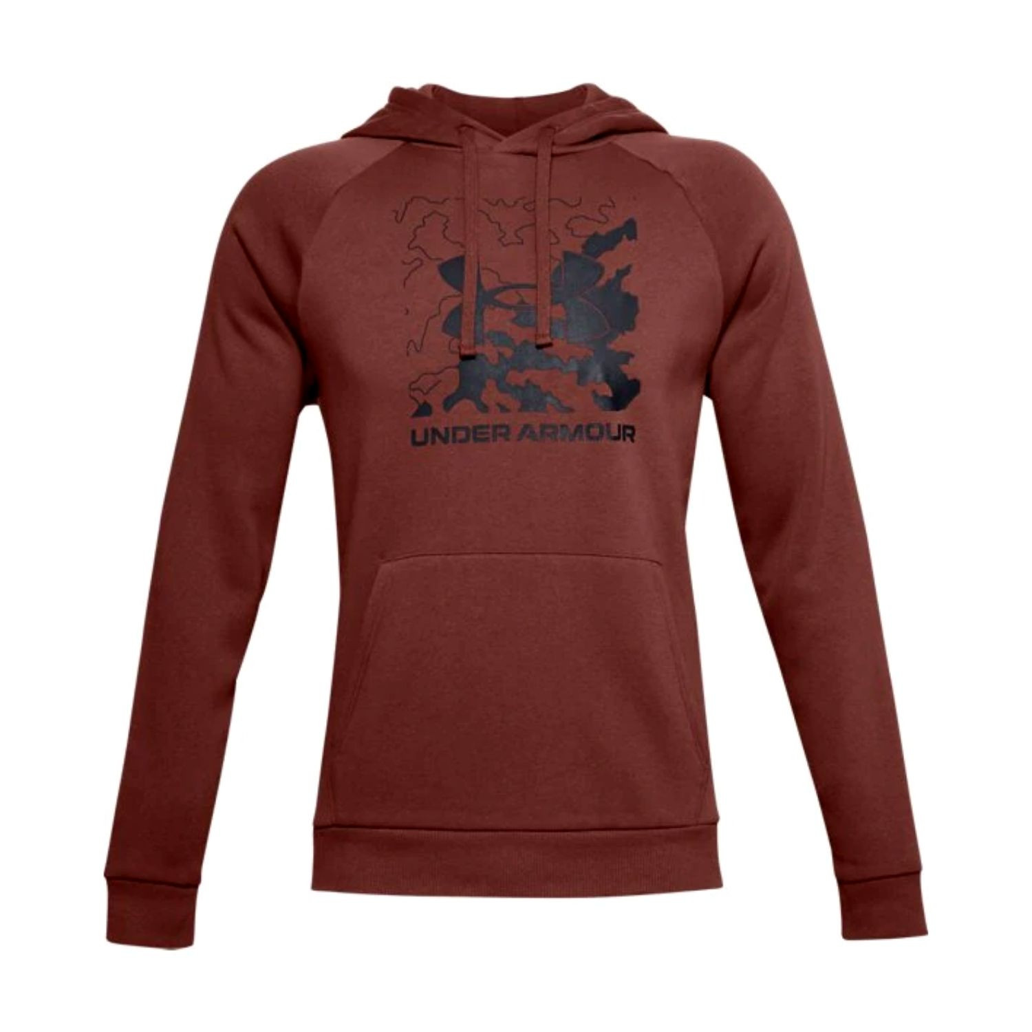 Mikina UNDER ARMOUR Rival Fleece Box Logo Brown - Mikiny s kapucňou - 4