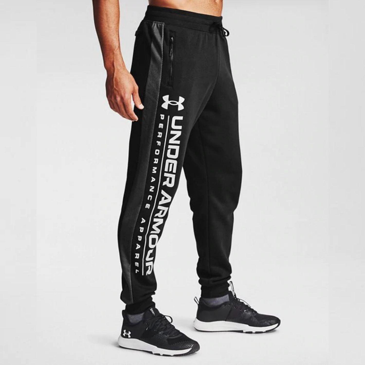 Tepláky UNDER ARMOUR Rival Fleece Max Black / White - Tepláky - 3