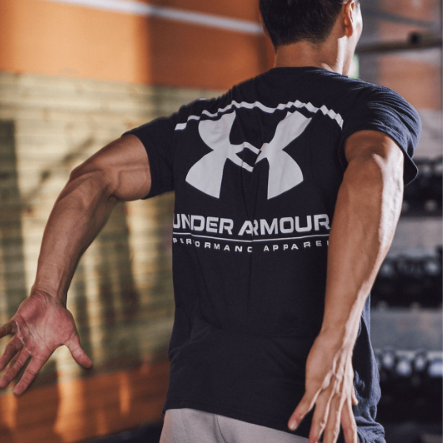 Tričko UNDER ARMOUR Performance Big Logo Black/White - OBLEČENIE - 3