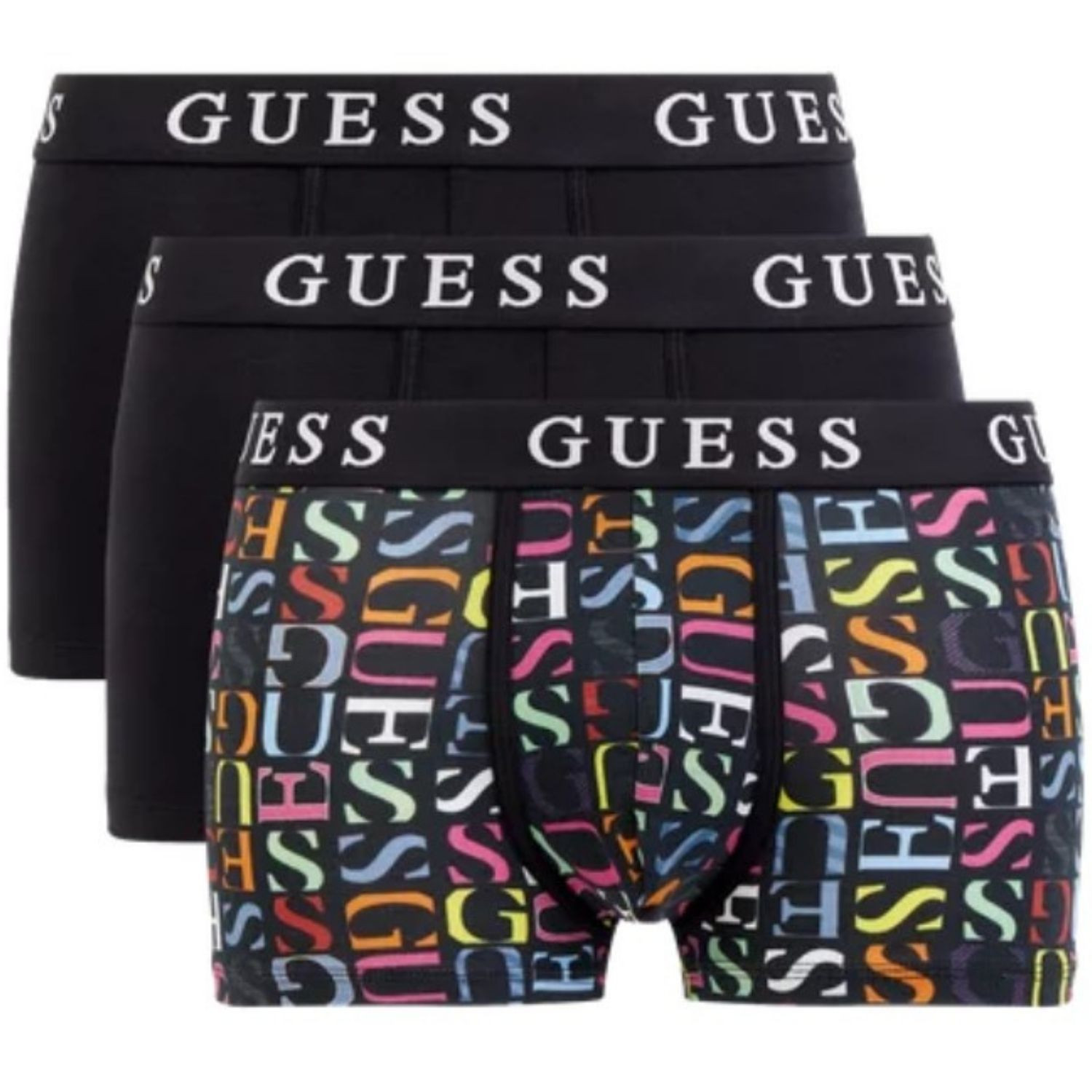 Boxerky GUESS 3-pack Black/Multicolor - Spodná bielizeň - 1
