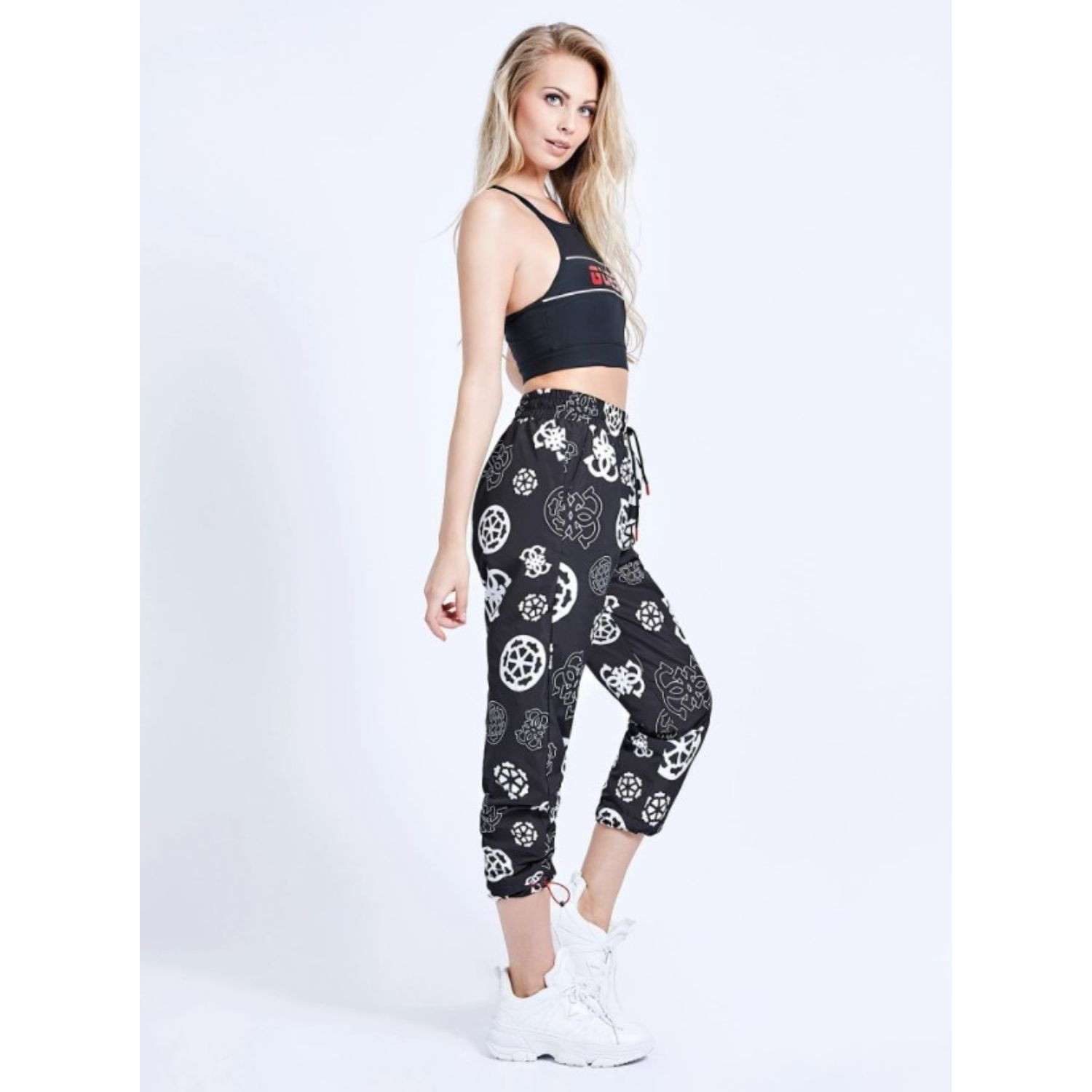 Dámske nohavice GUESS Black/White - Športové nohavice - 3