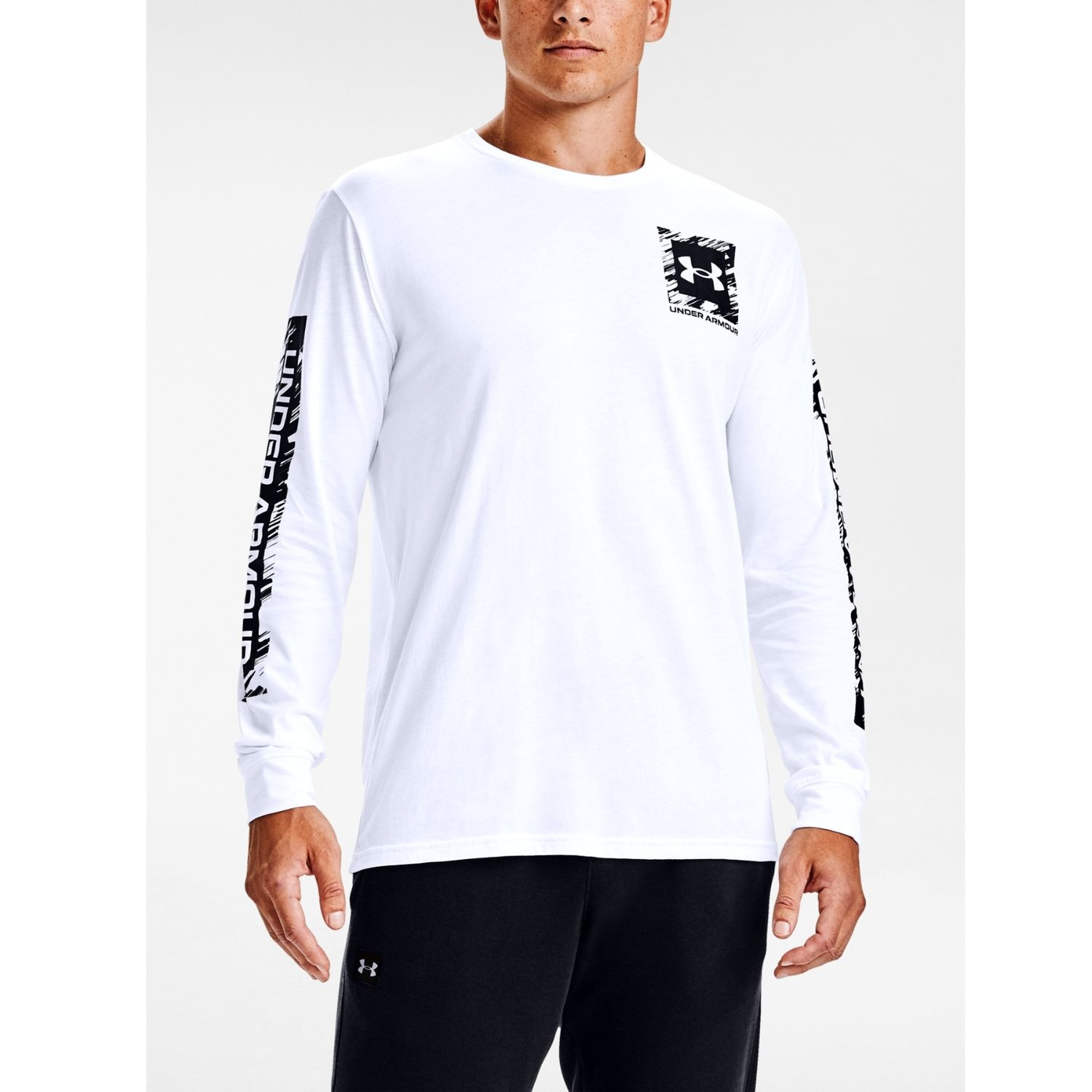 Tričko UNDER ARMOUR Box Logo Sketch LS White - OBLEČENIE - 1