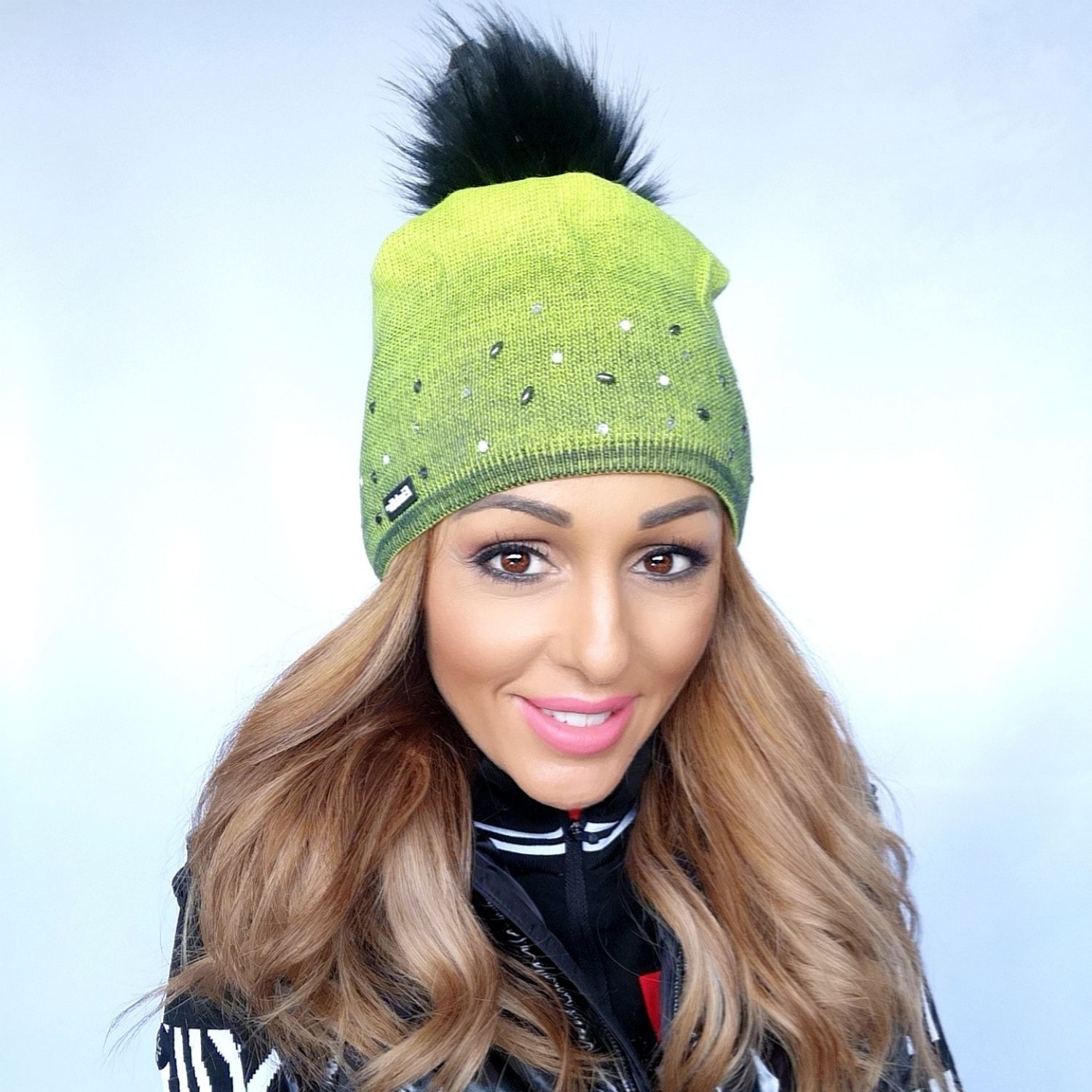 Čiapka EISBÄR Dip Dye Lux Crystal MÜ Black/Yellow - Čiapky - 1