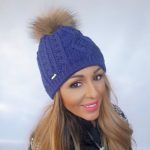 Čiapka EISBÄR Nelia Fur Lila s brmbolcom z pravej kožušiny