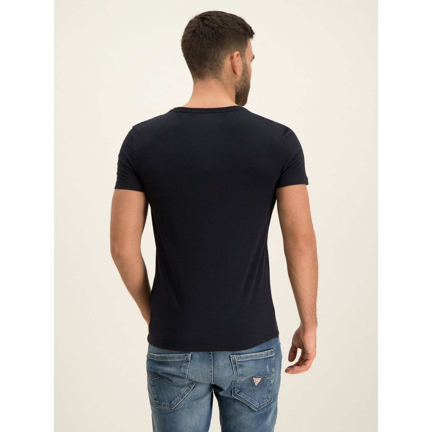 Pánske tričko GUESS 2-Pack V Neck Black - GUESS - 2