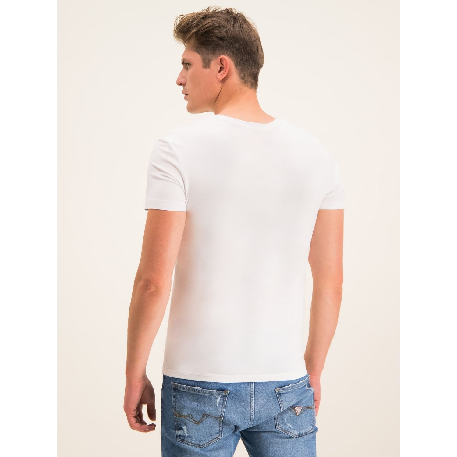Pánske tričko GUESS 2-Pack V Neck White - GUESS - 2