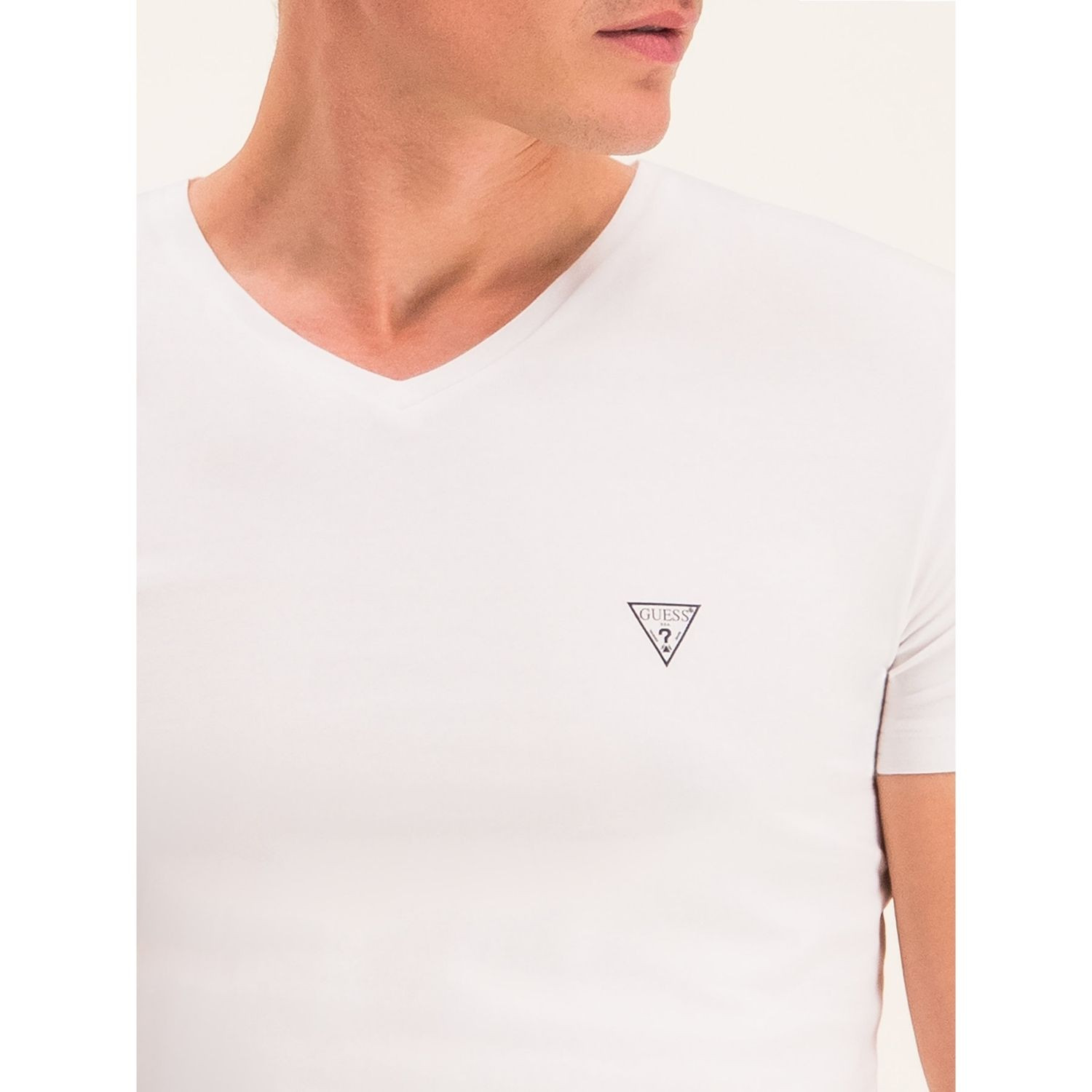 Pánske tričko GUESS 2-Pack V Neck White - GUESS - 3