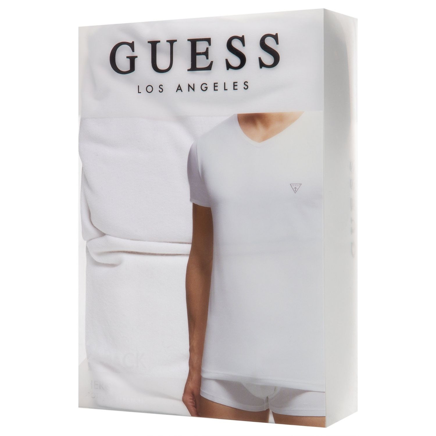 Pánske tričko GUESS 2-Pack V Neck White - GUESS - 5