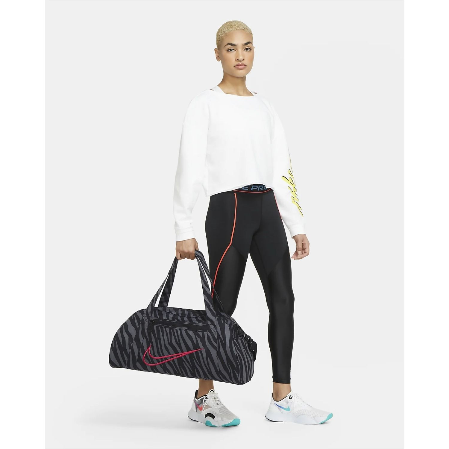 Športová taška NIKE Brasilia Graphic Train Black/Pink - Športové tašky - 2