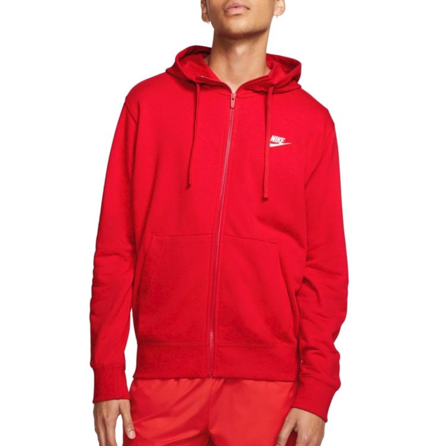 Mikina NIKE M NSW Club Hoodie FZ FT Red - Mikiny s kapucňou - 1