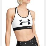 Kompresná podprsenka UNDER ARMOUR Armour Mid Keyhole Graphic White