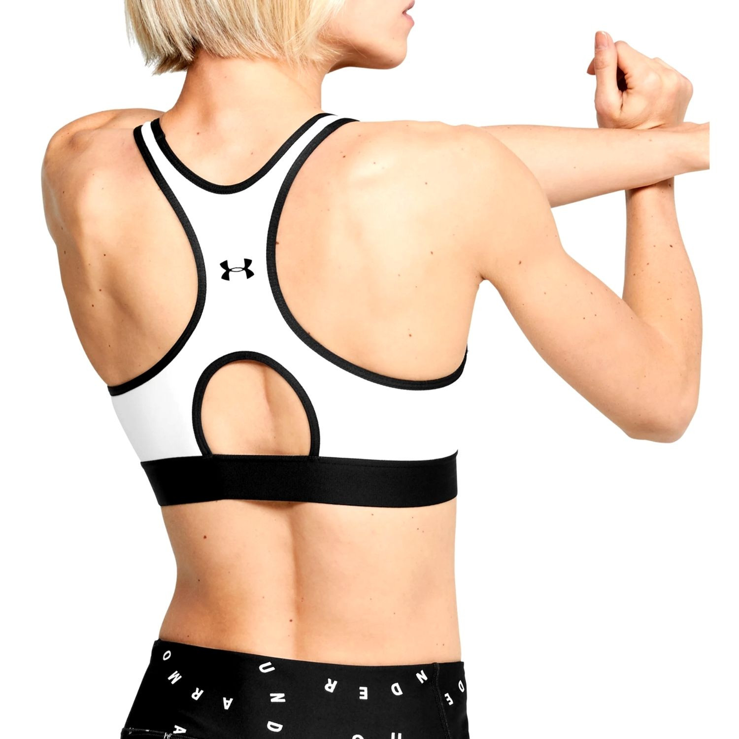 Kompresná podprsenka UNDER ARMOUR Armour Mid Keyhole Graphic White - Športové podprsenky - 2