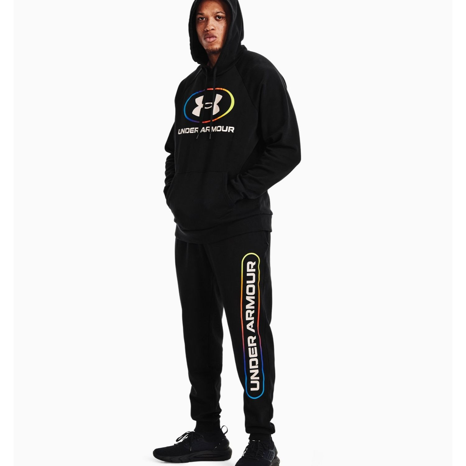 Mikina UNDER ARMOUR Rival Fleece Lockertag Hoodie Black - Mikiny s kapucňou - 2