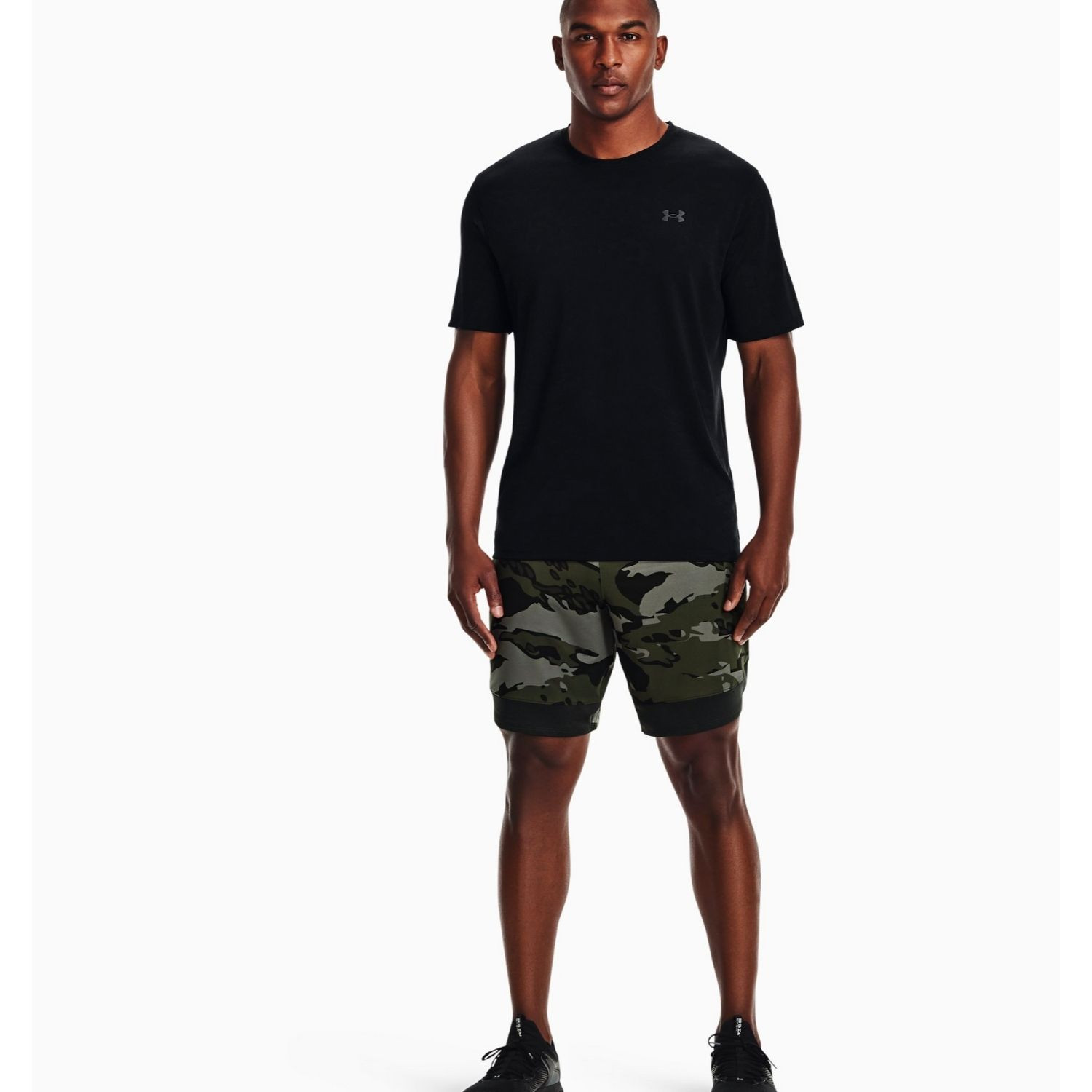 Šortky UNDER ARMOUR Train Stretch Camo GREEN - Kraťasy & Šortky - 4