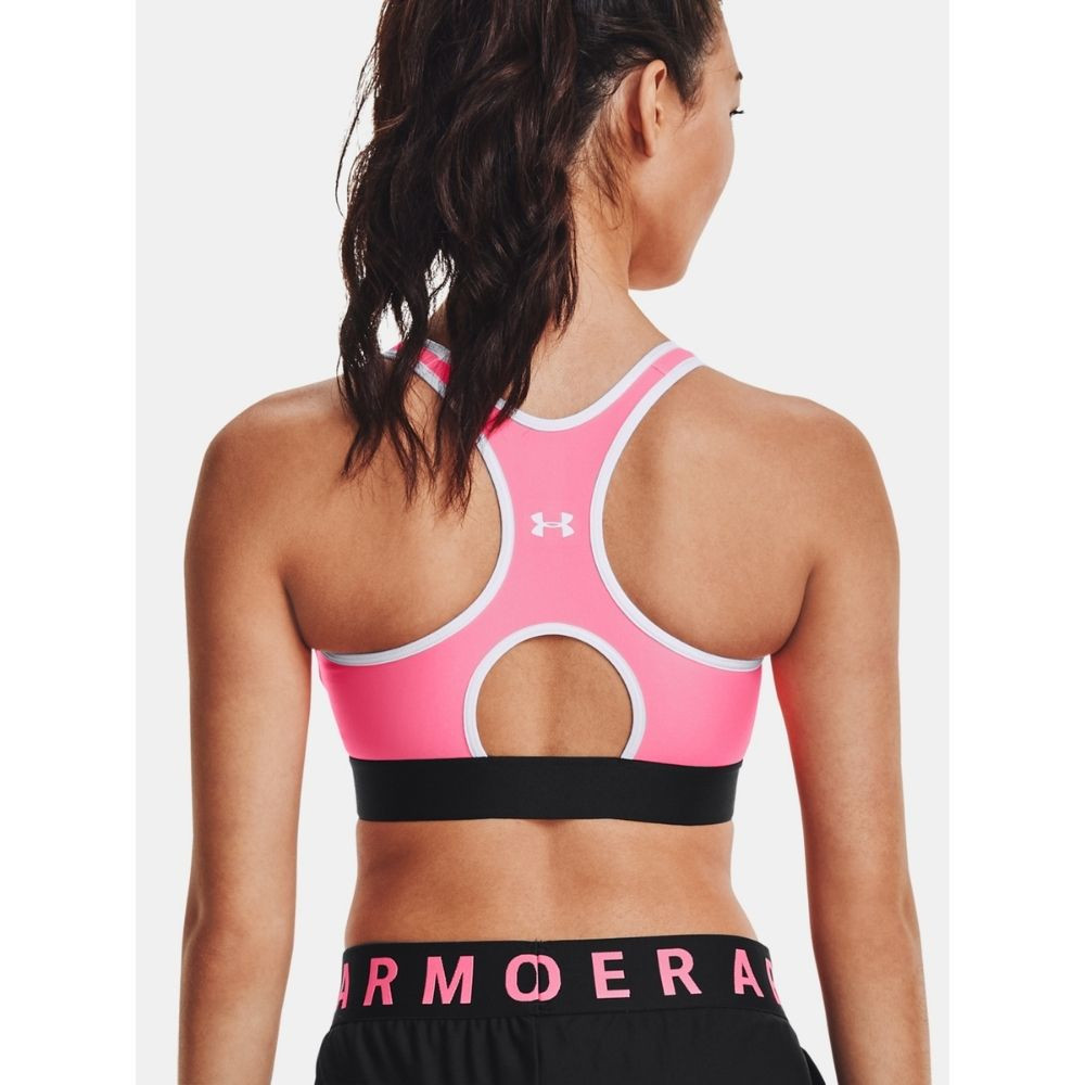 Kompresná podprsenka UNDER ARMOUR Armour Mid Keyhole Bra Pink - Športové podprsenky - 2