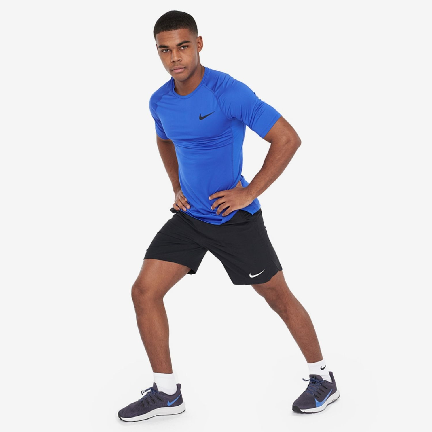 Tričko NIKE M NP Top SS Tight Blue - NIKE - 2