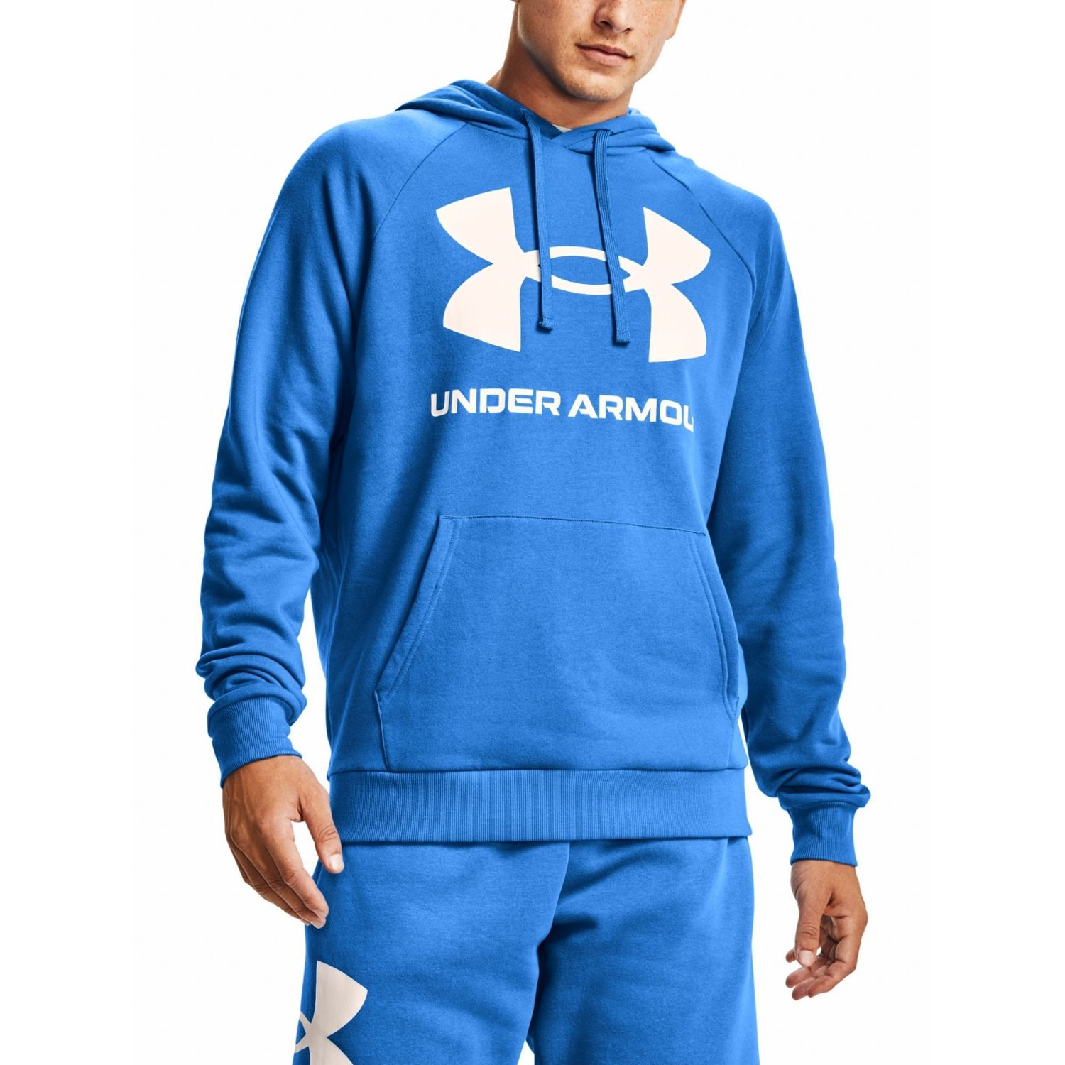 Mikina UNDER ARMOUR Rival Fleece Big Logo Light Blue - Mikiny s kapucňou - 1