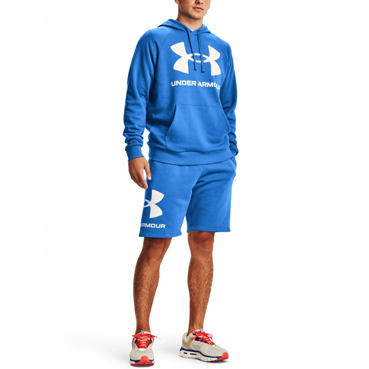 Mikina UNDER ARMOUR Rival Fleece Big Logo Light Blue - Mikiny s kapucňou - 3