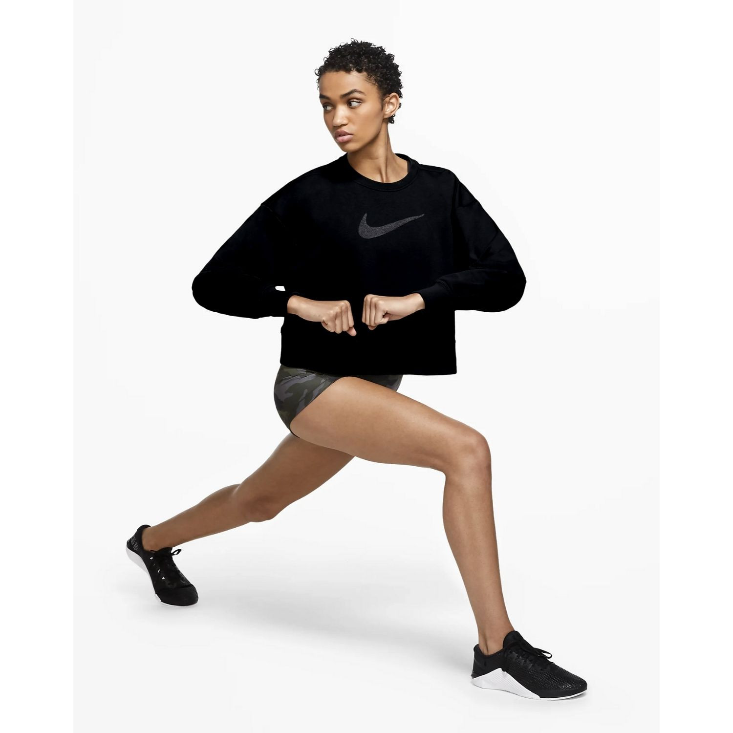 Mikina NIKE Sweatshirt  DRY GET FIT DREW Black - Mikiny bez kapucne - 3