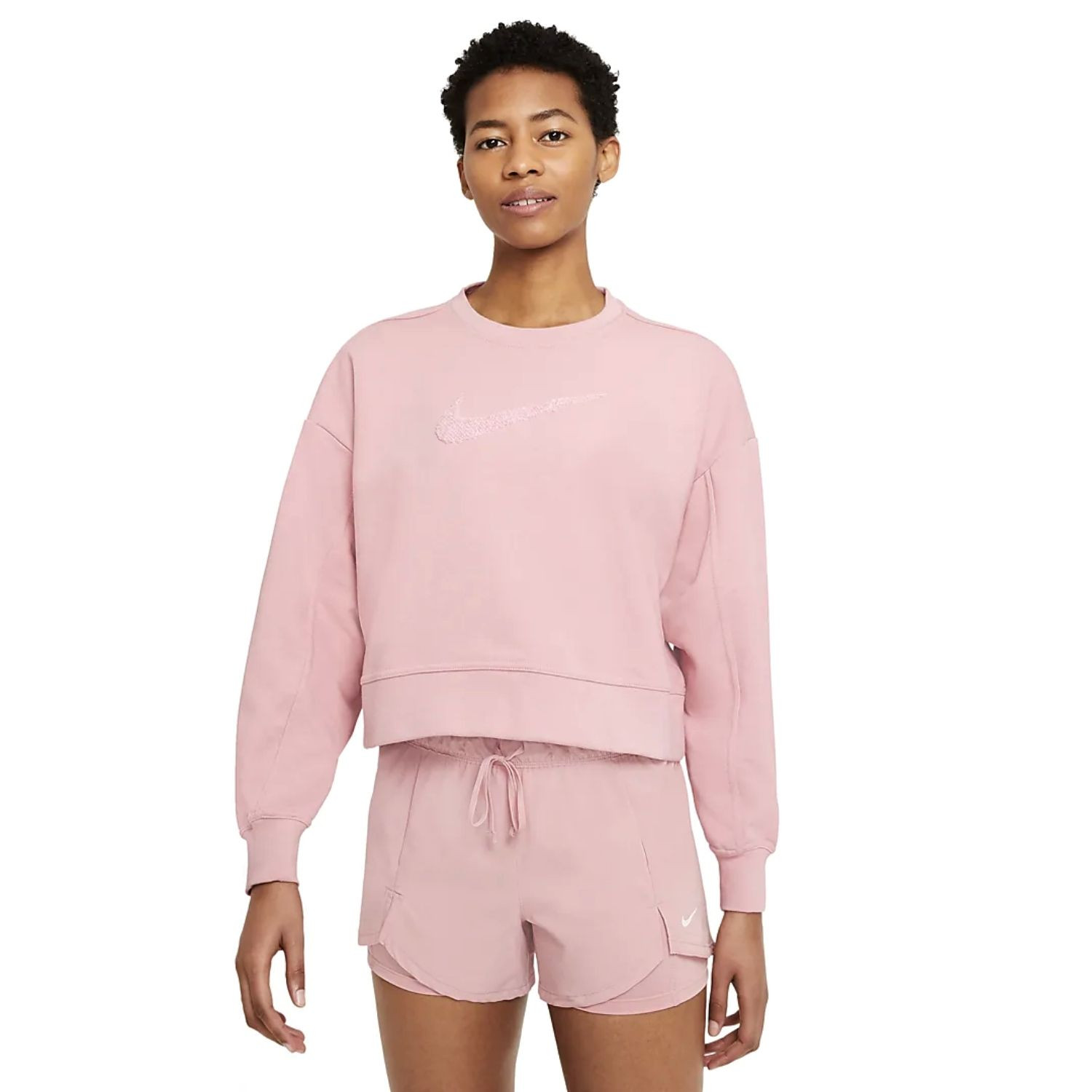 Mikina NIKE Sweatshirt  DRY GET FIT DREW Pink - Mikiny s kapucňou - 1