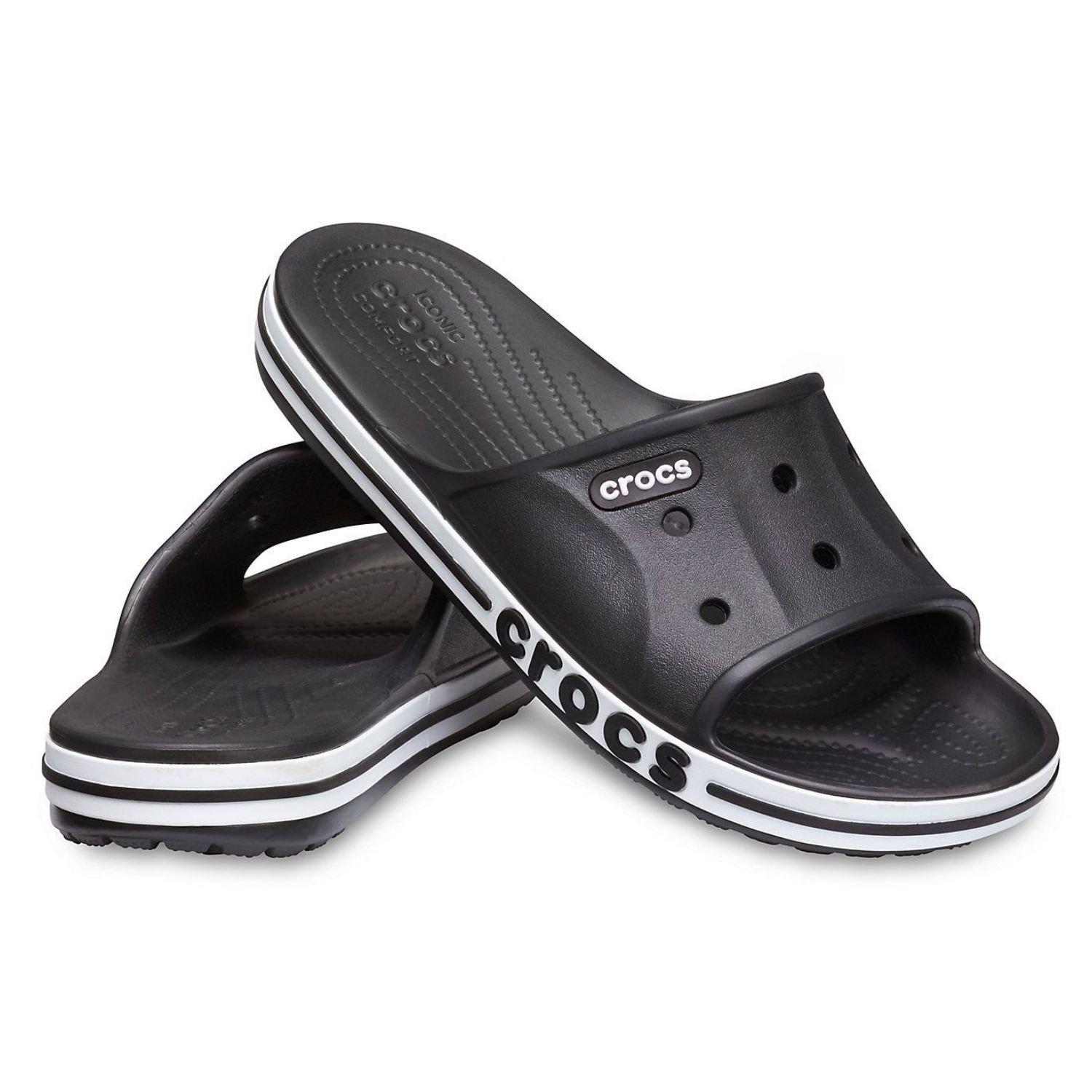 Šľapky CROCS Bayaband Slide Black/White - Šľapky a sandále - 1