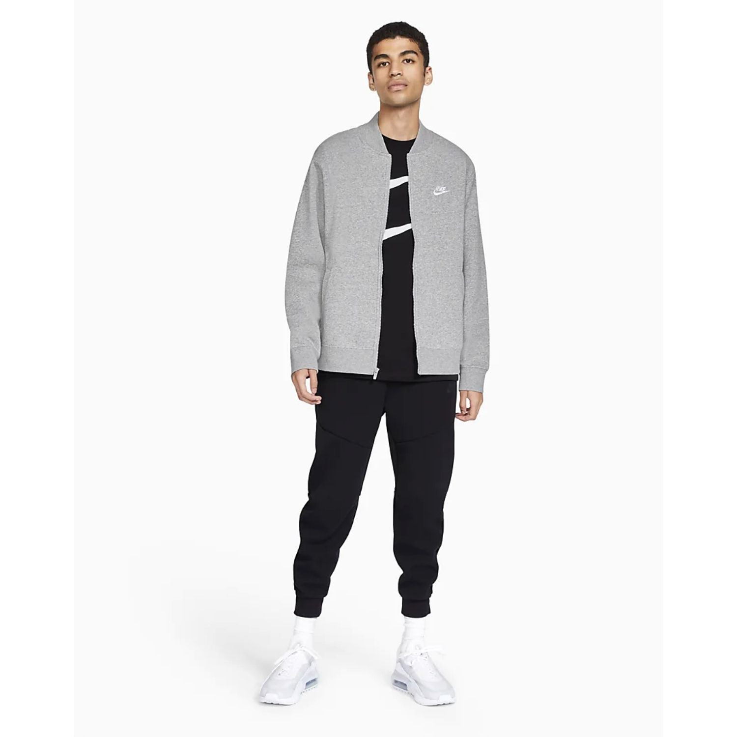 Mikina NIKE Sportswear Club Fleece Grey - Mikiny bez kapucne - 4