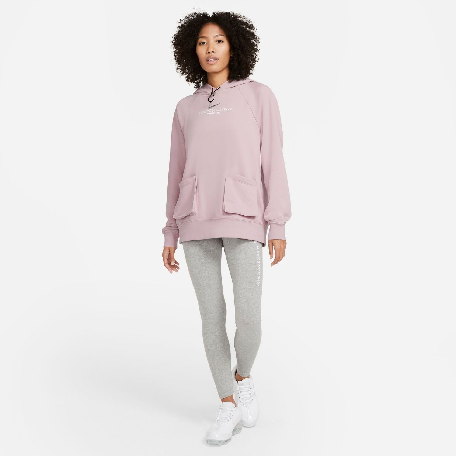Mikina NIKE Sportswear Swoosh Women's French Terry Pink - Mikiny s kapucňou - 3