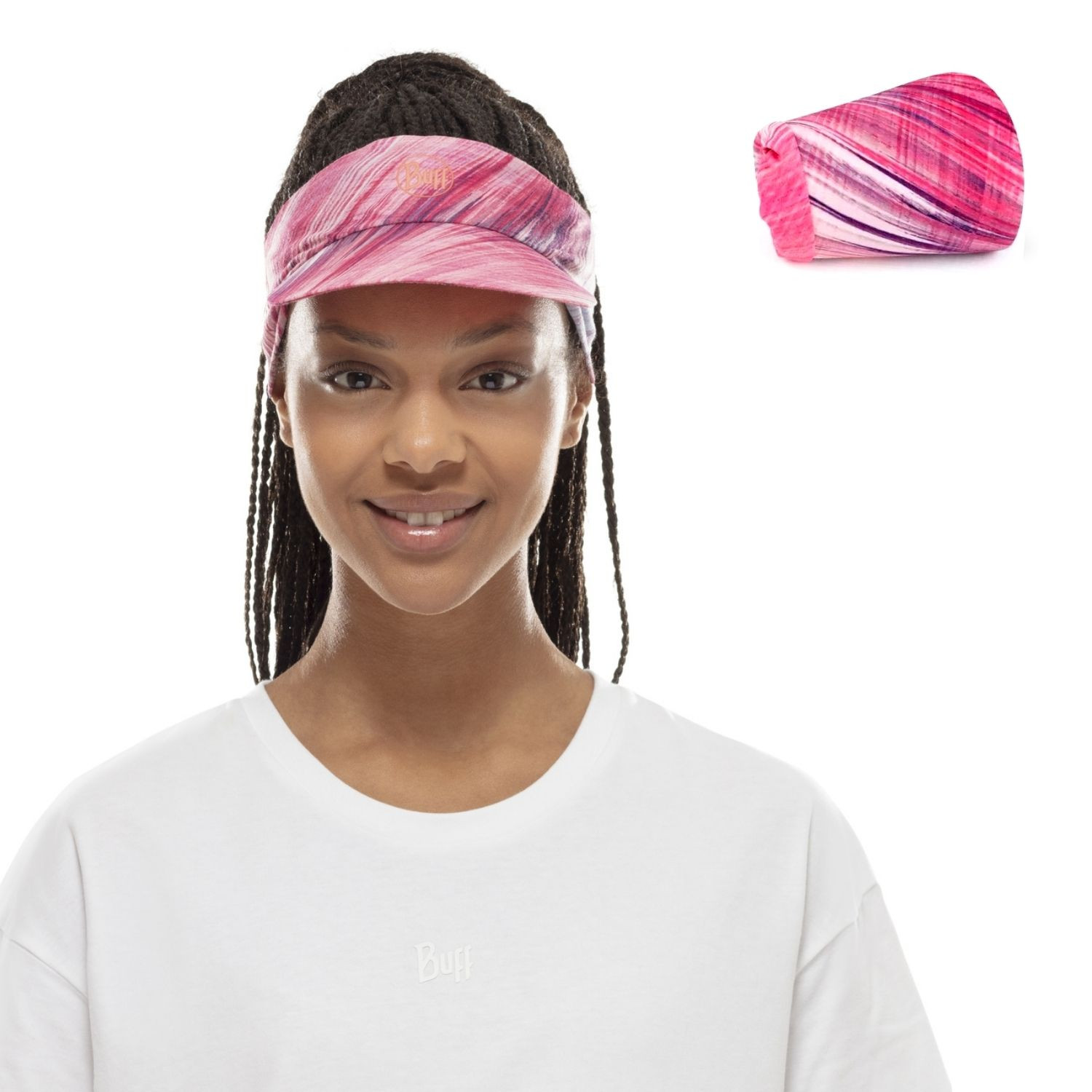 Šilt BUFF Pack Run Visor Pixel Pink - Šiltovky - 4