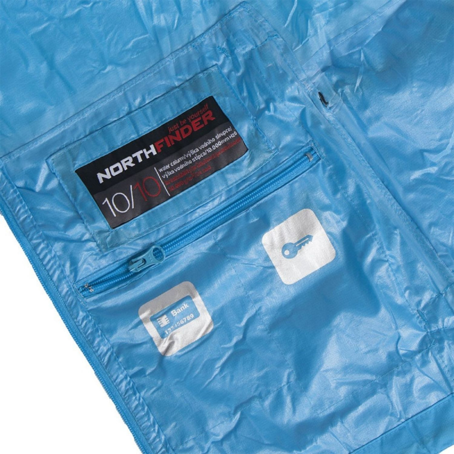 Dámska vodotesná zbaliteľná outdoorová bunda NORTHFINDER Northkit Modrá - Bundy & Overaly & Vesty - 10