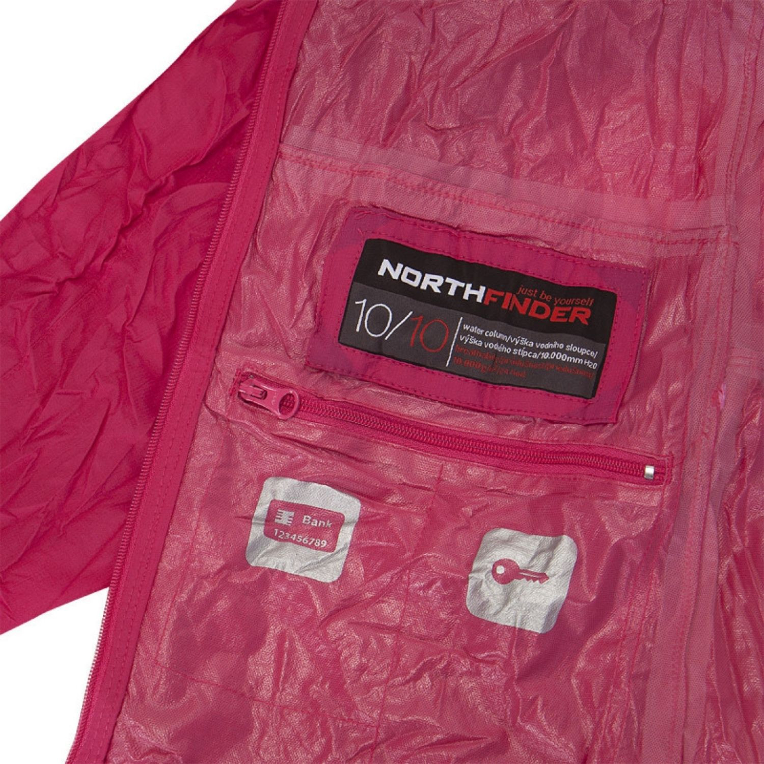 Dámska vodotesná zbaliteľná outdoorová bunda NORTHFINDER Northkit Ružová - Bundy & Overaly & Vesty - 9