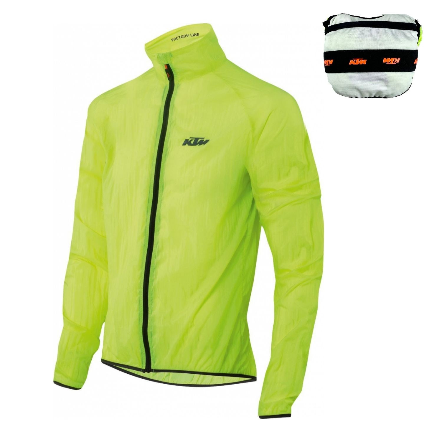 Ultraľahká zbaliteľná bunda KTM Factory Line Windbreaker Yellow - Cyklo vrch - 1