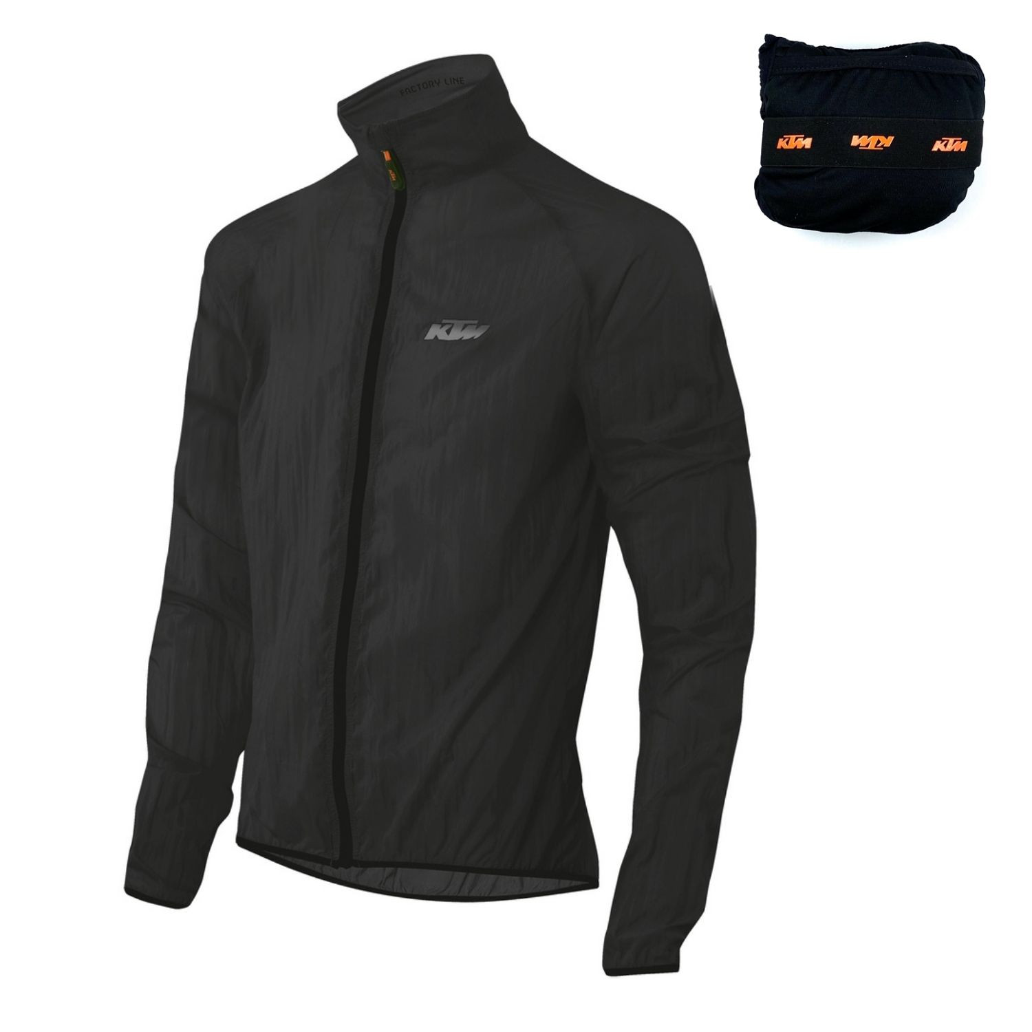 Ultraľahká zbaliteľná bunda KTM Factory Line Windbreaker Black - Cyklo vrch - 1