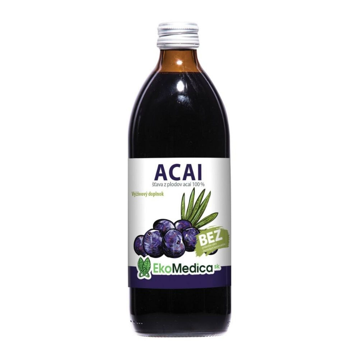 EkoMedica Acai 100% šťava 500 ml - Prírodné liečivé šťavy - 1