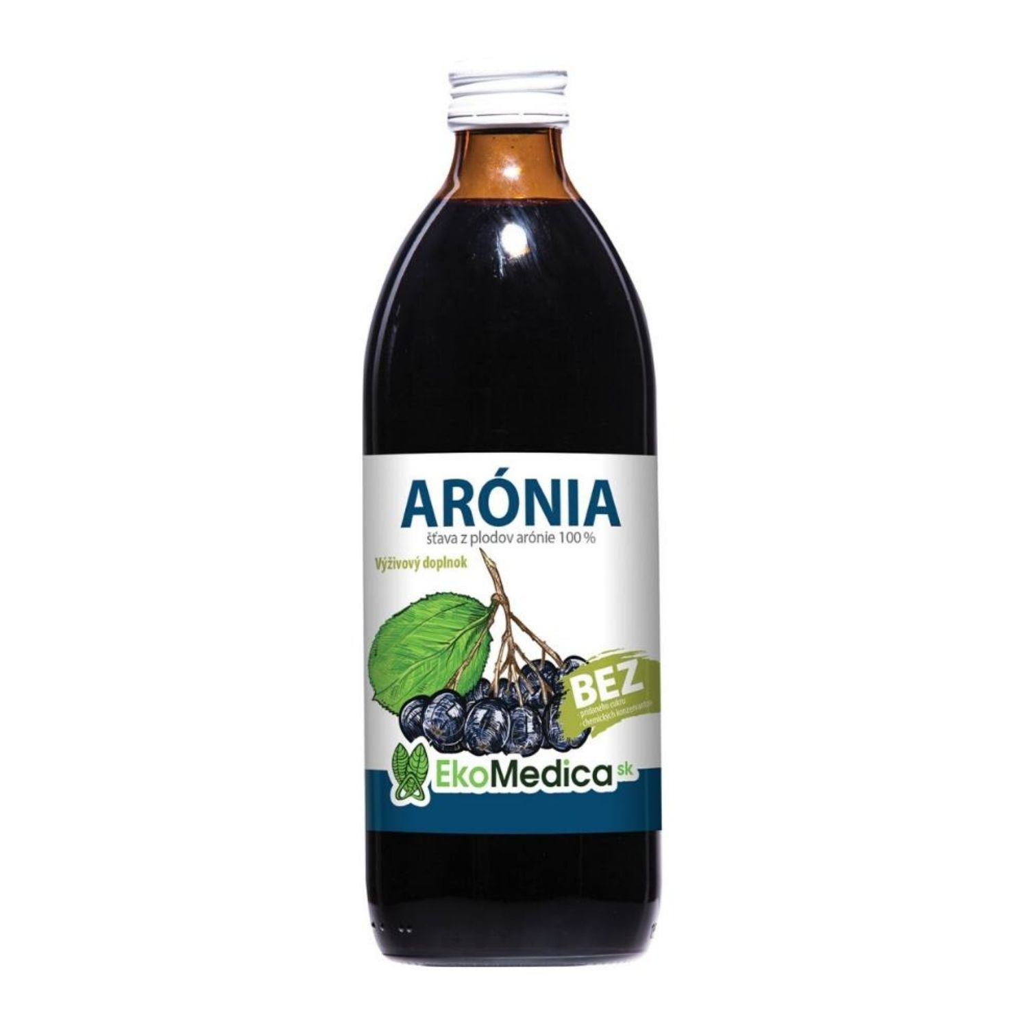EkoMedica Arónia 100% šťava 500 ml - Prírodné liečivé šťavy - 1