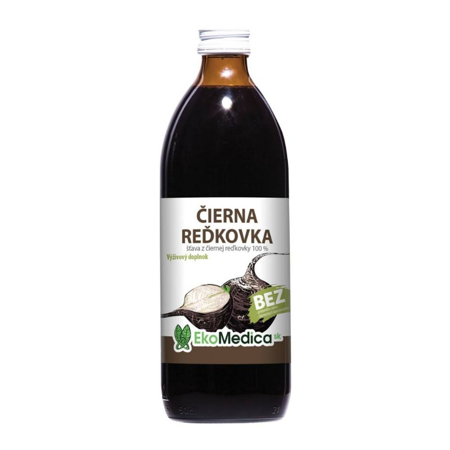 EkoMedica Čierna reďkovka 100% šťava 500 ml - Prírodné liečivé šťavy - 1