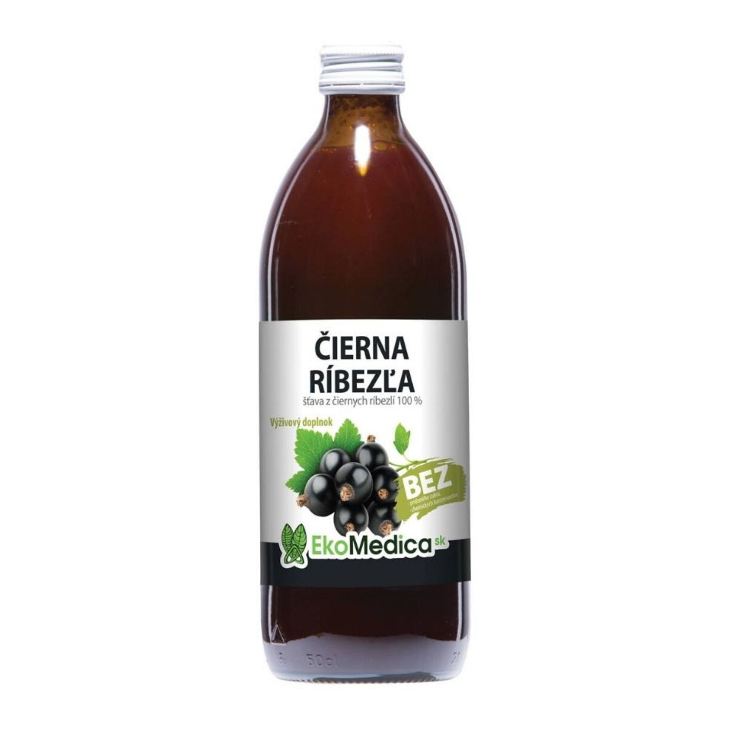 EkoMedica Čierna ríbezľa 100% šťava 500 ml - Prírodné liečivé šťavy - 1