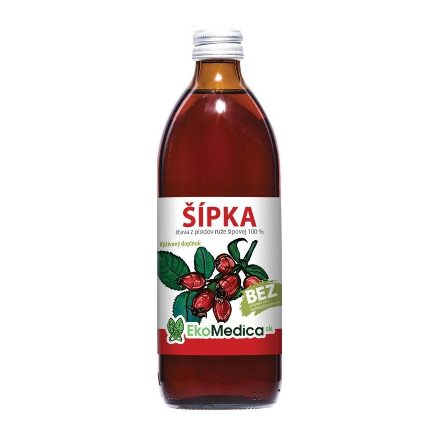 EkoMedica Šípka 100% šťava 500 ml - Prírodné liečivé šťavy - 1