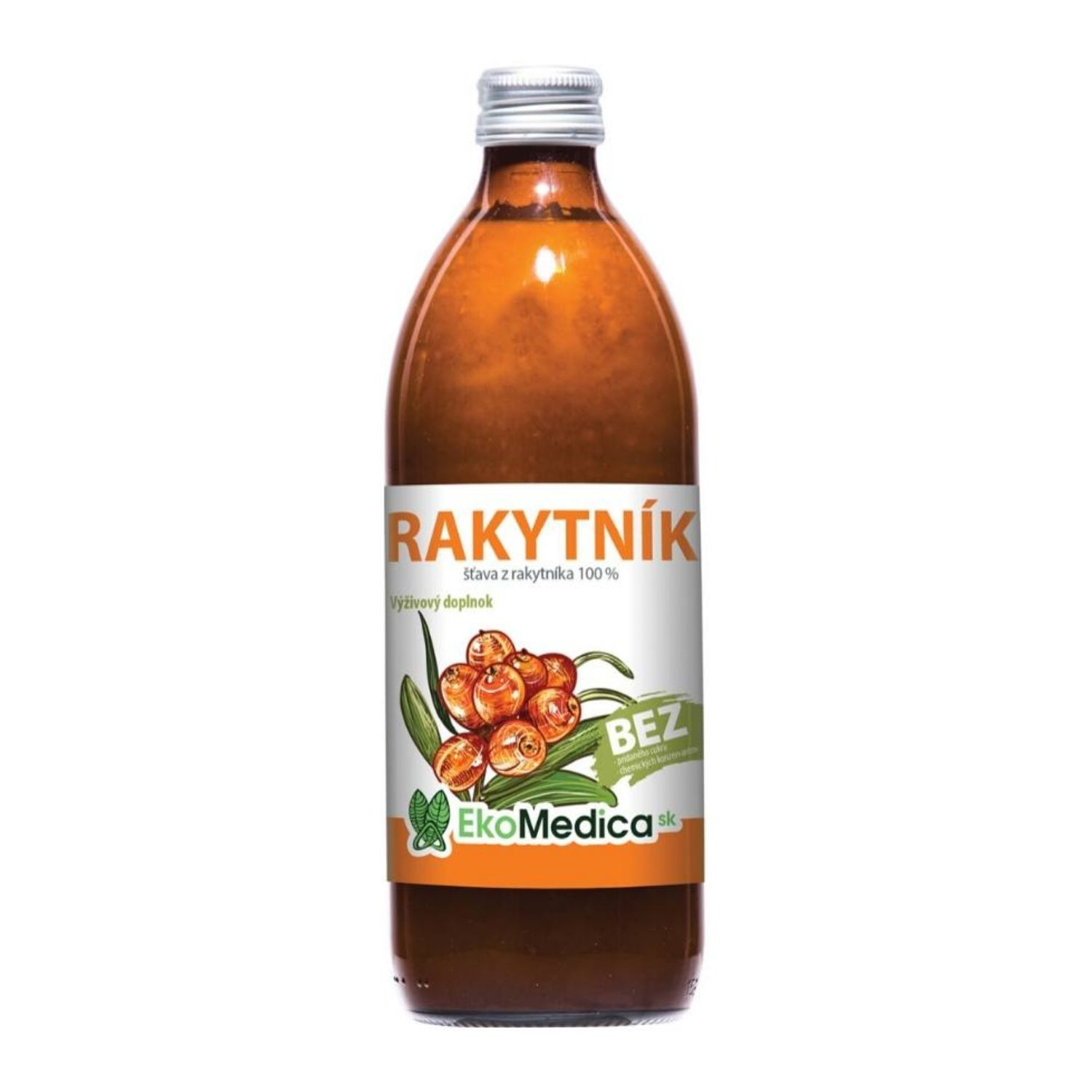 EkoMedica Rakytník rešetliakový 100% šťava 1000ml - Prírodné liečivé šťavy - 1