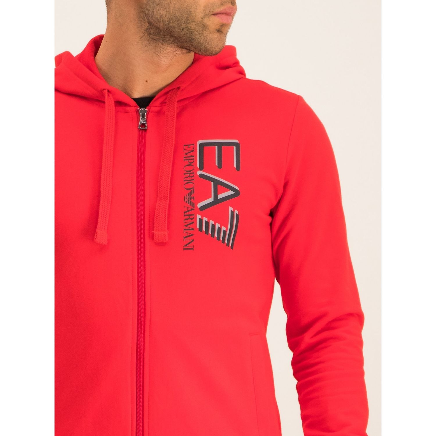 Mikina EA7 EMPORIO ARMANI Red - Mikiny s kapucňou - 5