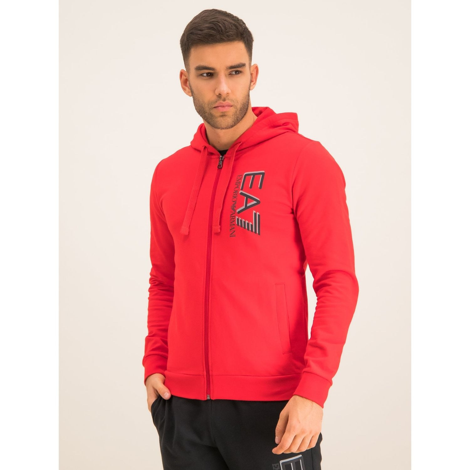 Mikina EA7 EMPORIO ARMANI Red - Mikiny s kapucňou - 1