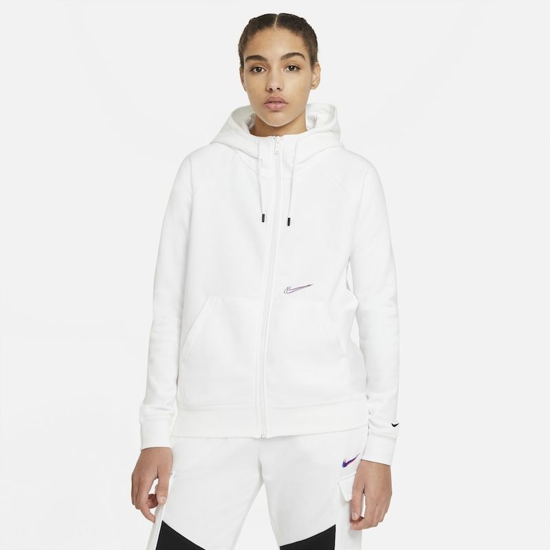 Mikina NIKE W NSW Essntl FZ Hoodie PRNT White - Mikiny s kapucňou - 1