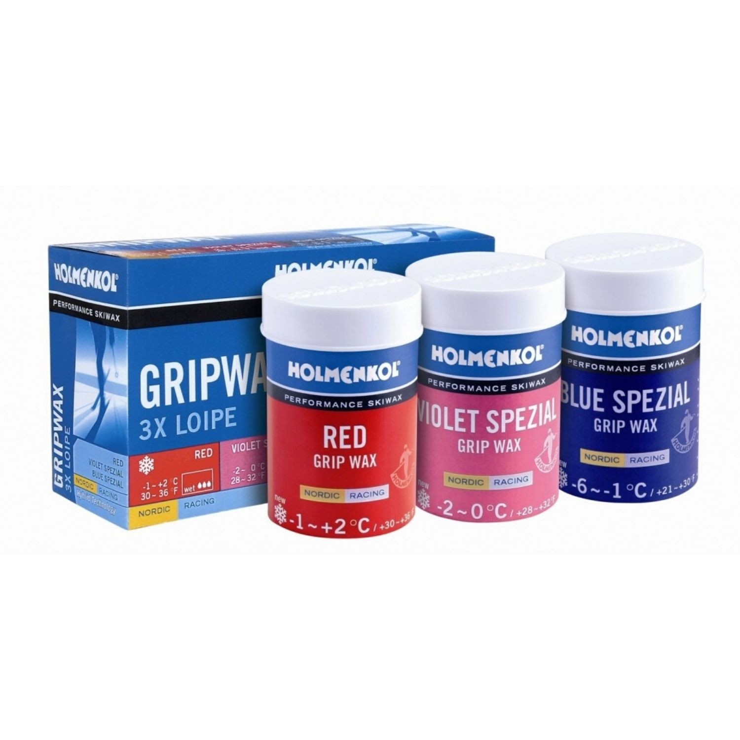 Sada stúpacích voskov Holmenkol Loipe Grip Wax 3x 45g - Vosky / Čističe - 1