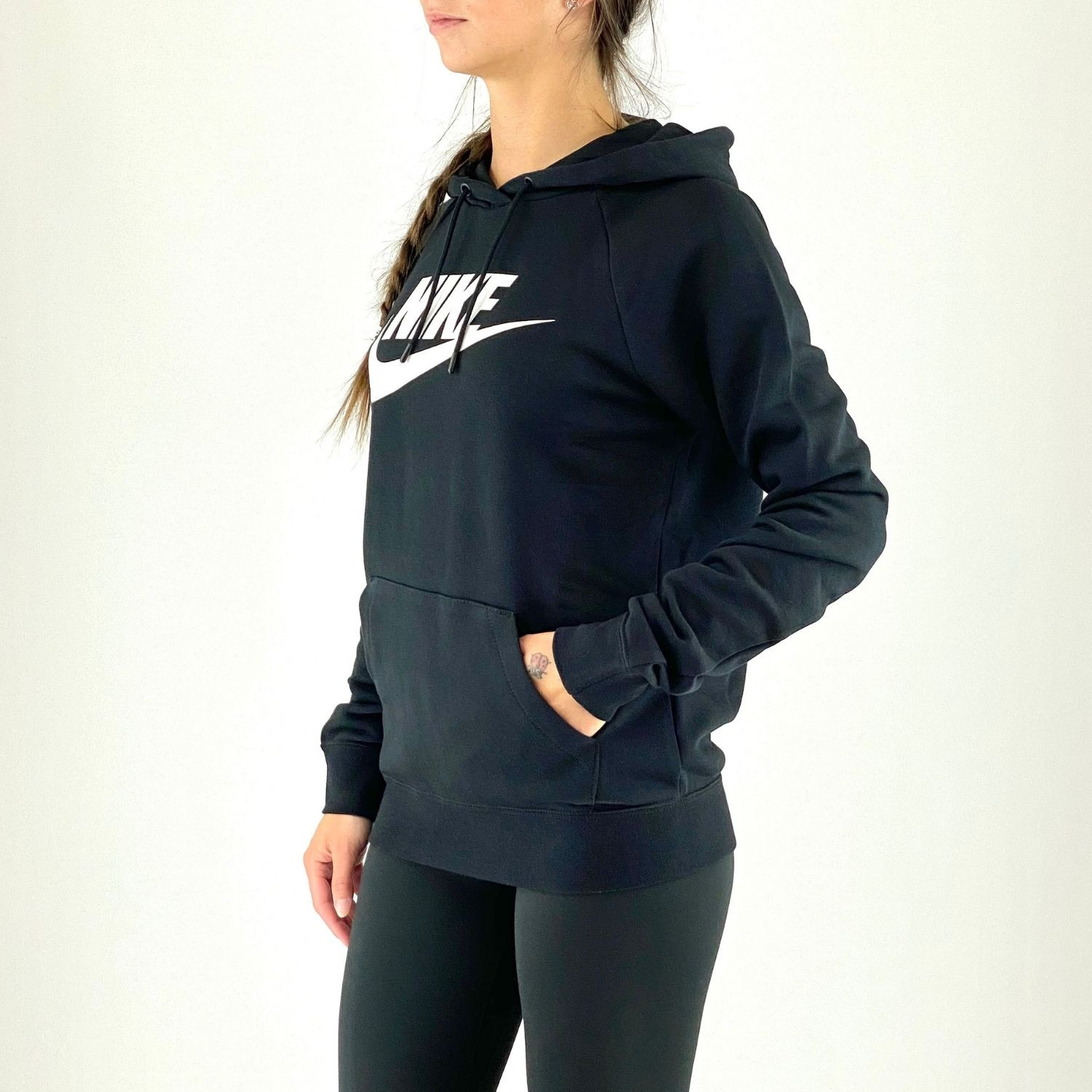 Mikina NIKE W NSW Essntl FLC GX Hoodie Black - Mikiny s kapucňou - 2