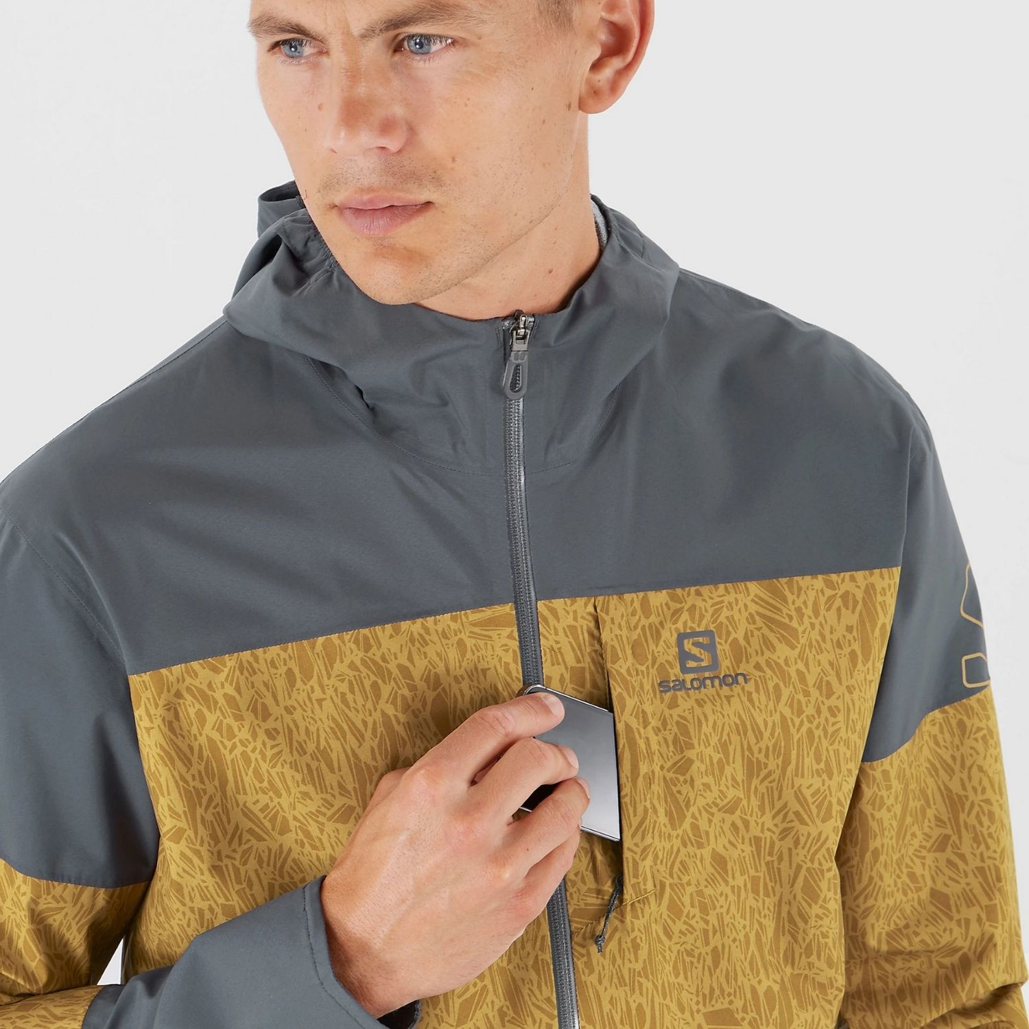 Bunda SALOMON XA 2,5L Waterproof Jacket Cumin/Ebony - Bundy & Vesty - 3