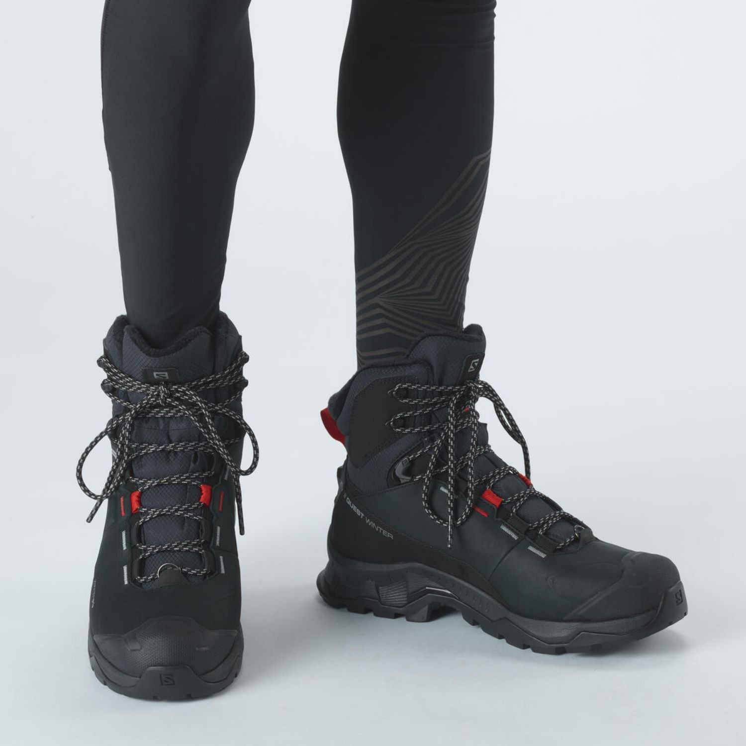 Zimná obuv SALOMON Quest Winter TS CSWP Black/Goji - Zimná obuv - 7