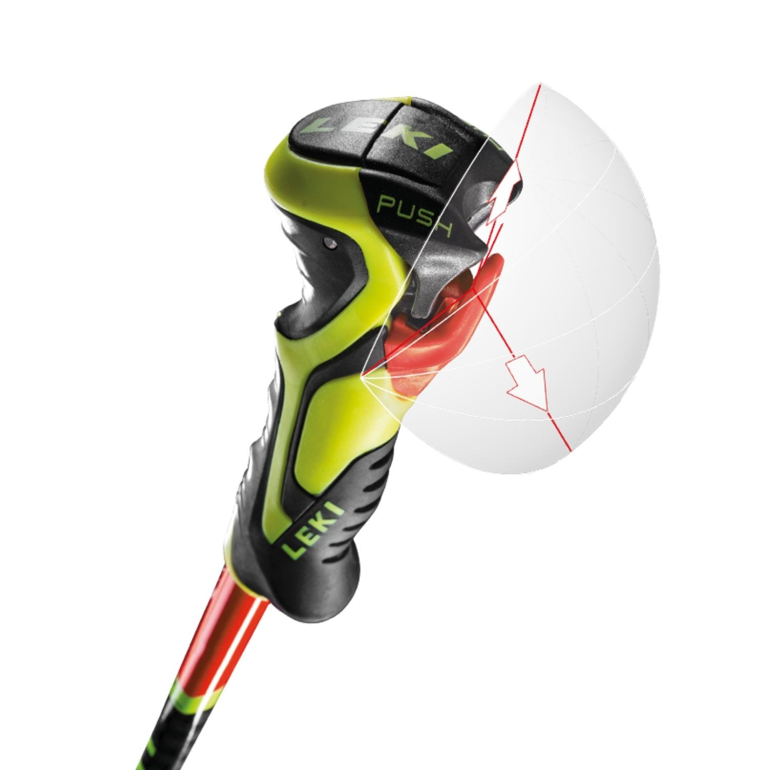 Lyžiarske palice LEKI WCR Lite GS 3D Junior Red/Yellow - Detské palice - 4