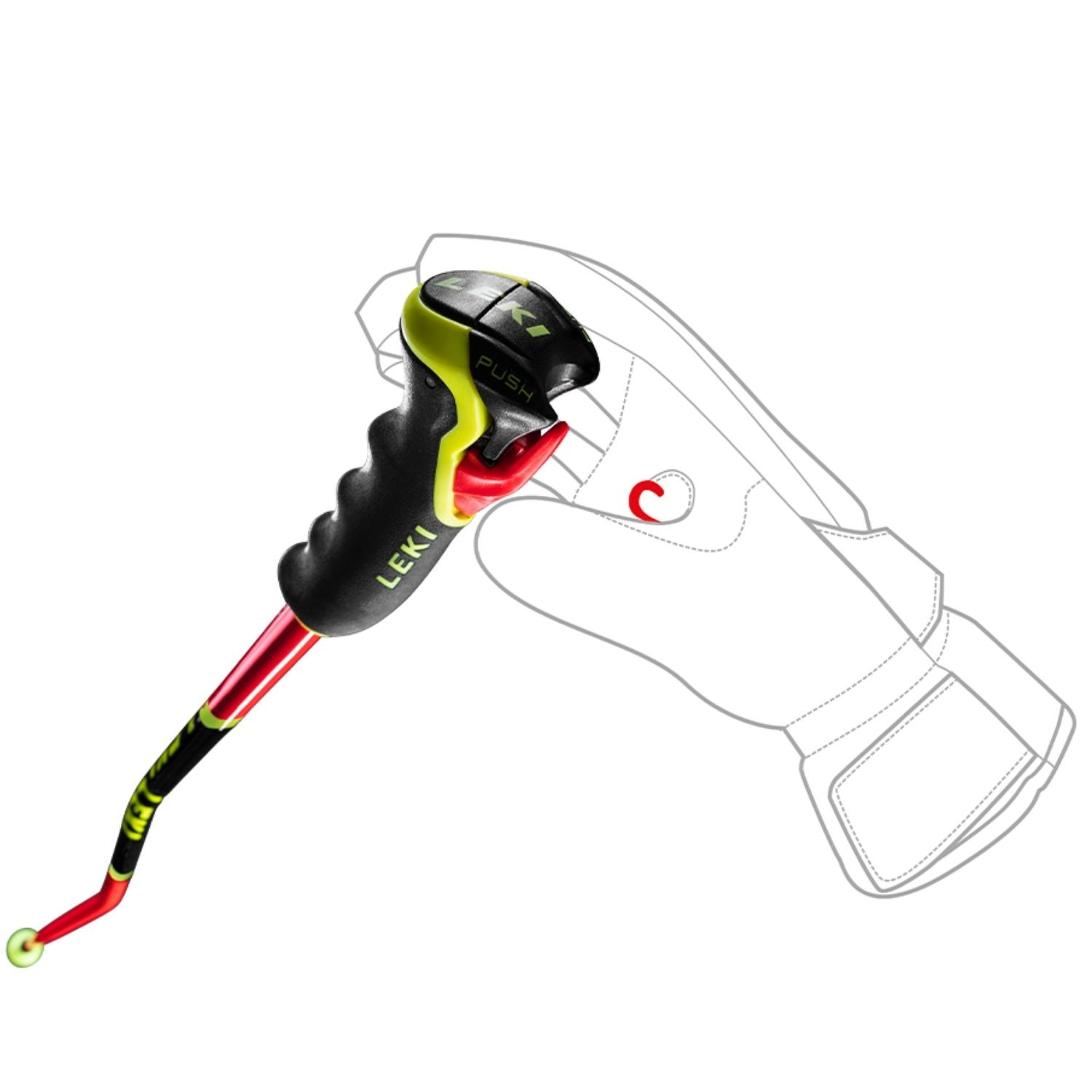 Lyžiarske palice LEKI WCR Lite GS 3D Junior Red/Yellow - Detské palice - 3